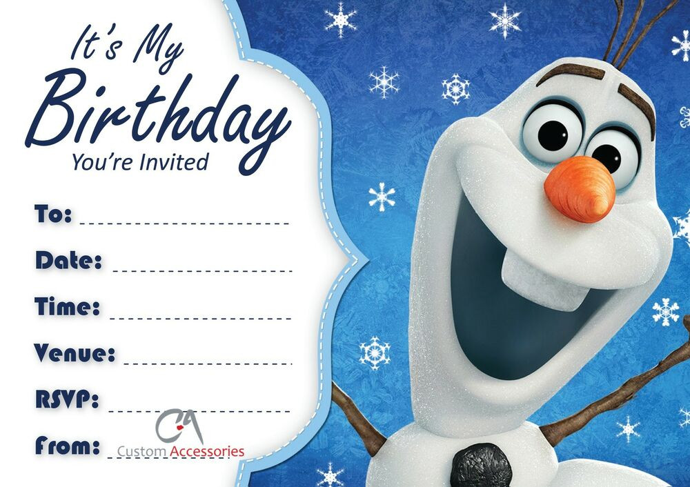 Olaf Birthday Invitations
 OLAF FROZEN PARTY INVITATIONS KIDS CHILDRENS INVITES