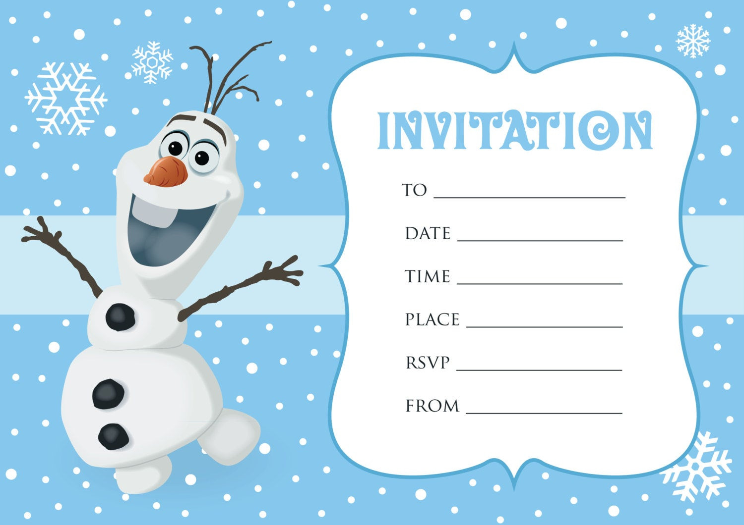 Olaf Birthday Invitations
 Olaf Invitation Frozen Olaf Birthday by LookLookPrettyPaper