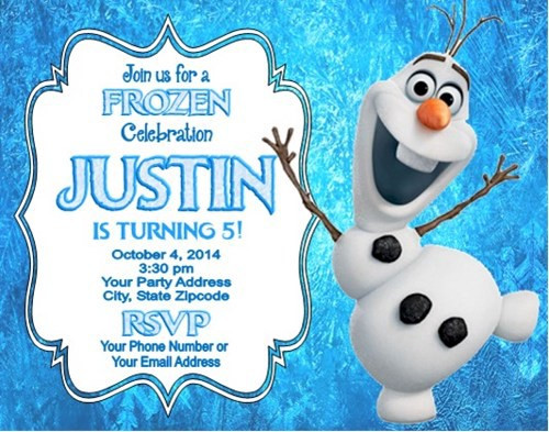 Olaf Birthday Invitations
 Frozen Olaf Birthday Party Invitations Personalized