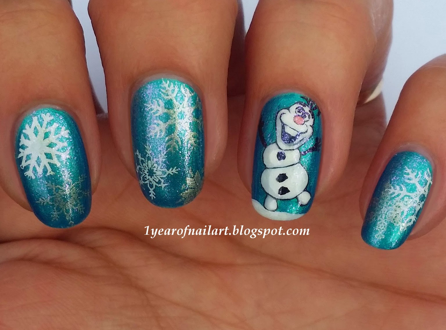 Olaf Nail Designs
 365 days of nail art Disney Frozen Olaf nail art