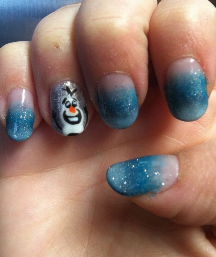 Olaf Nail Designs
 Cute Olaf nails With images