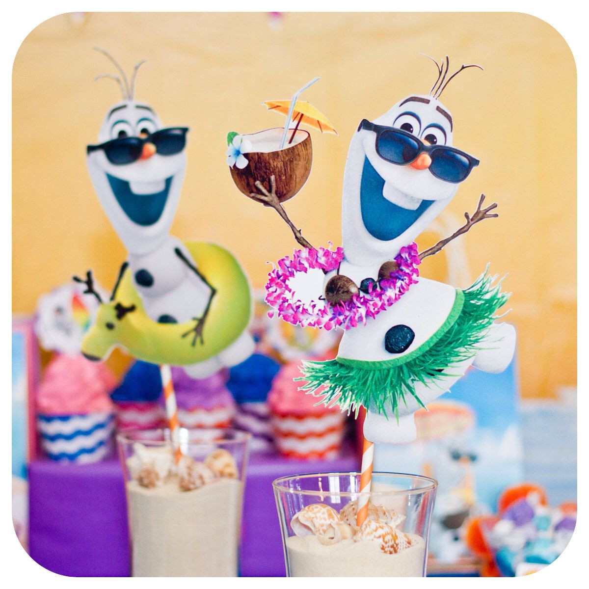 Olaf Summer Party Ideas
 Girly Olaf Summer Centerpieces Girly Olaf Summer Party