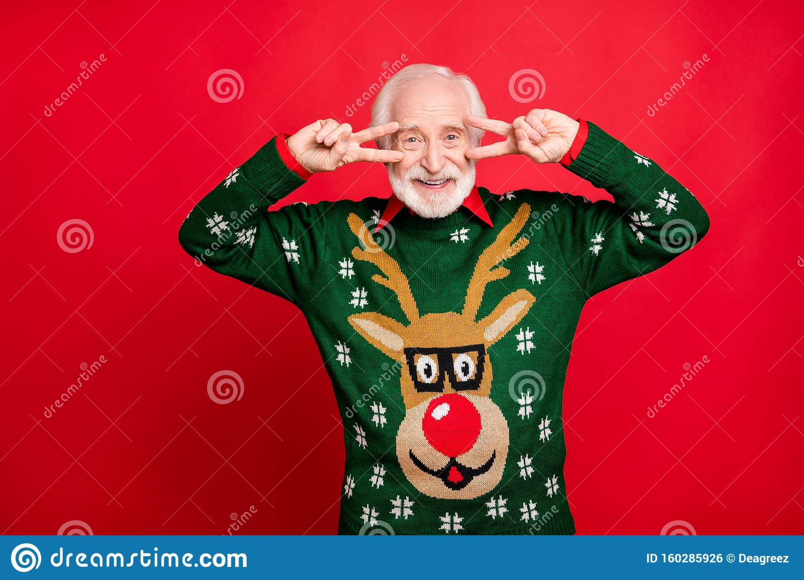Old Fashioned Christmas Party Ideas
 Portrait Positive Cheerful Funky Old Man Enjoy
