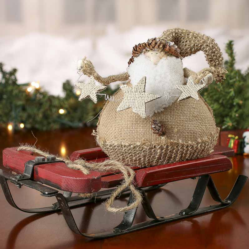 Old Fashioned Christmas Party Ideas
 Red Old Fashioned Wood and Iron Sled Table Decor
