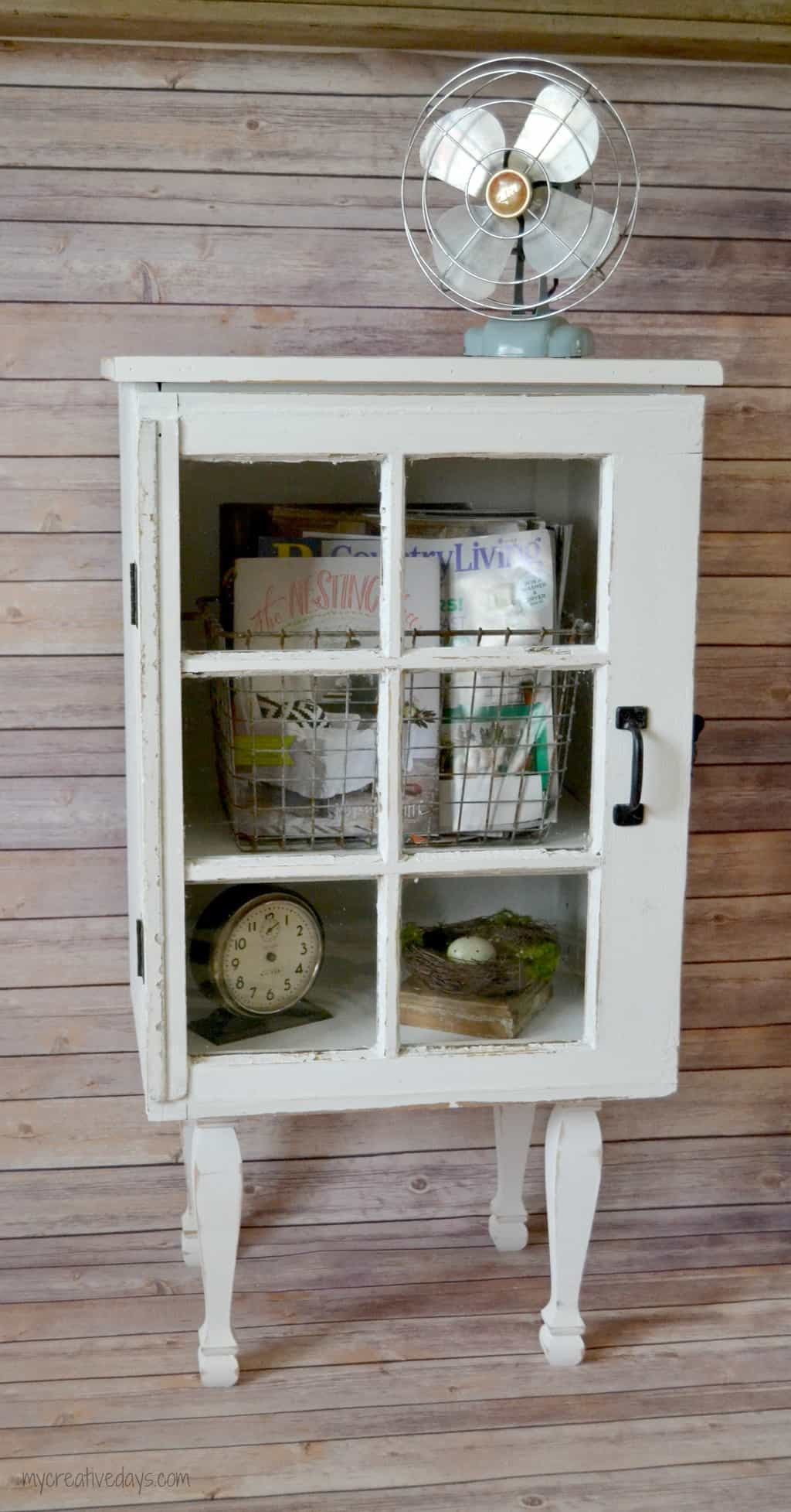Old Wooden Windows Craft Ideas
 Tar Inspired Old Window Cabinet mycreativedays