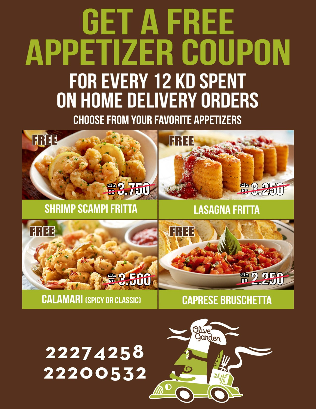 Olive Garden Free Appetizer Coupon
 Get A Free Appetizer Coupon