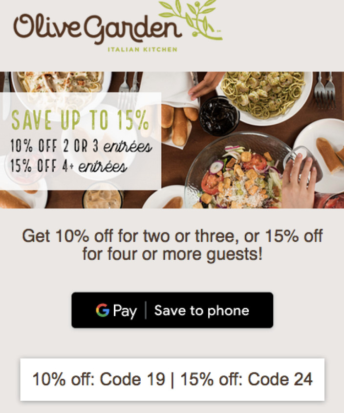 Olive Garden Free Appetizer Coupon
 Up to f Olive Garden Entree Coupon