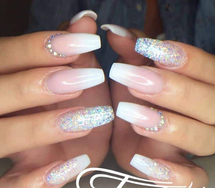 Ombre Nails With Glitter
 20 Gra nt Glitter Ombre Nails to Add Glam – NailDesignCode