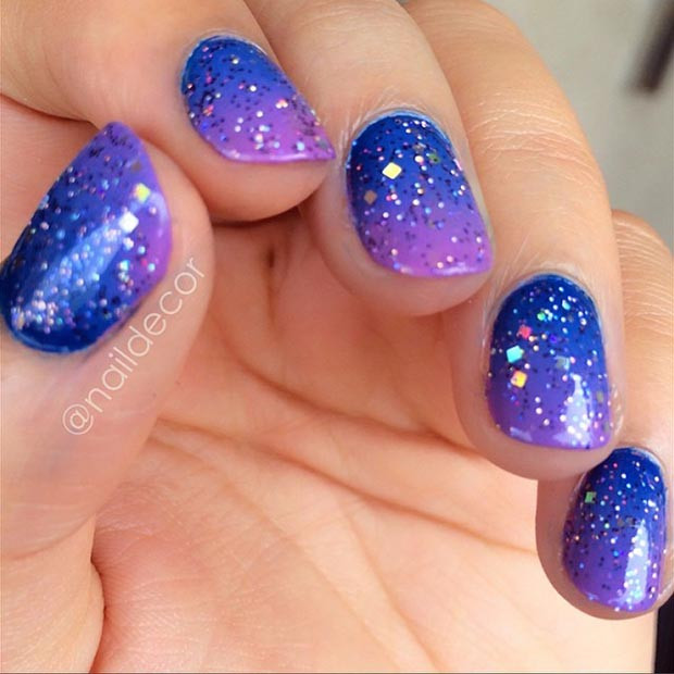Ombre Nails With Glitter
 80 Nail Designs for Short Nails