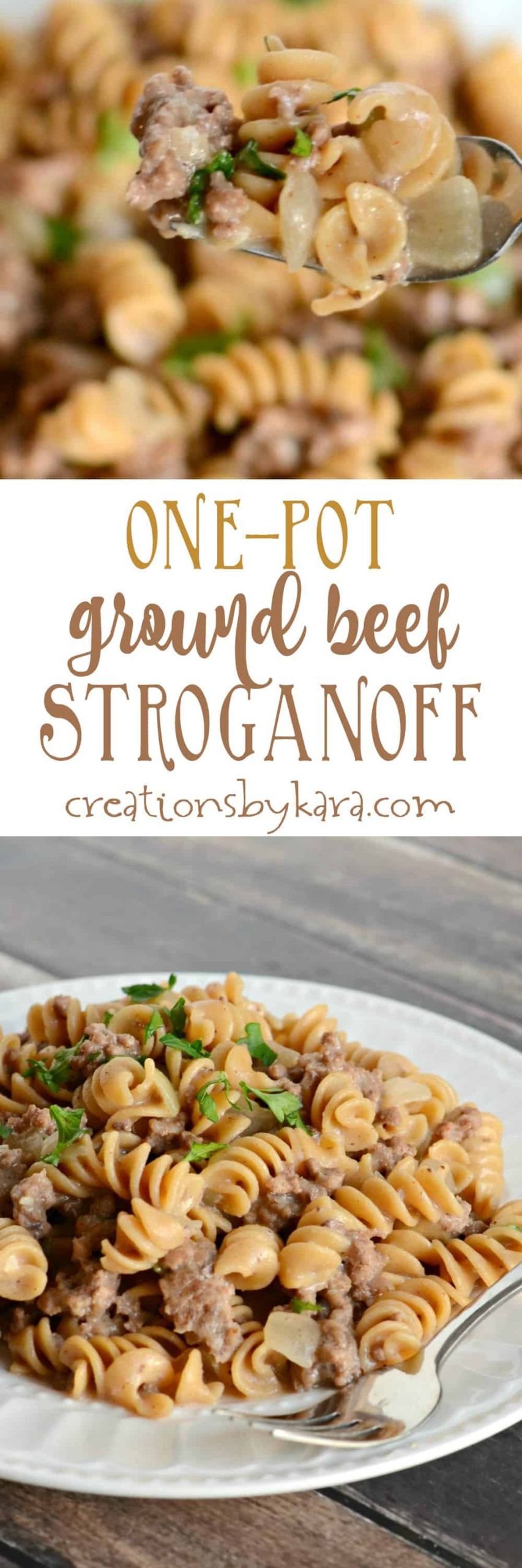 One Pot Ground Beef Recipes
 e Pot Ground Beef Stroganoff Creations by Kara