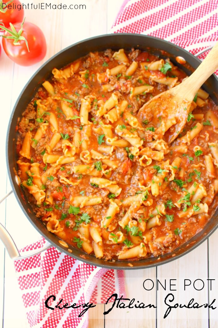 One Pot Meals With Ground Beef
 e Pot Cheesy Italian Goulash Delightful E Made