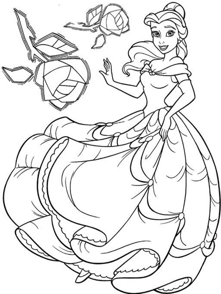 Online Coloring Book For Kids
 Free Printable Belle Coloring Pages For Kids