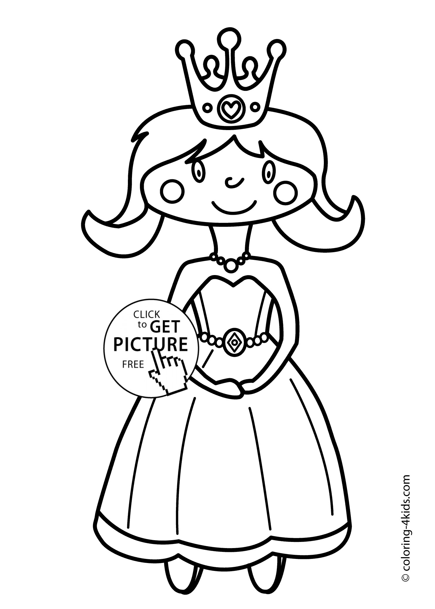 Online Printable Coloring Pages For Girls
 Cute Princesse Coloring pages for girls printable