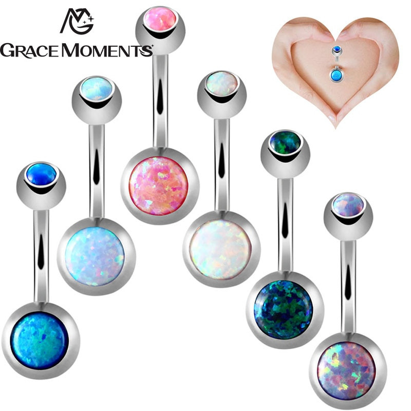 Opal Body Jewelry
 GRACE MOMENTS Hot Sale Opal Crystal Body Jewelry Belly
