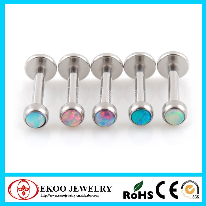 Opal Body Jewelry
 316L Surgical Steel Opal Labret Opal Body Jewelry 16Gauge