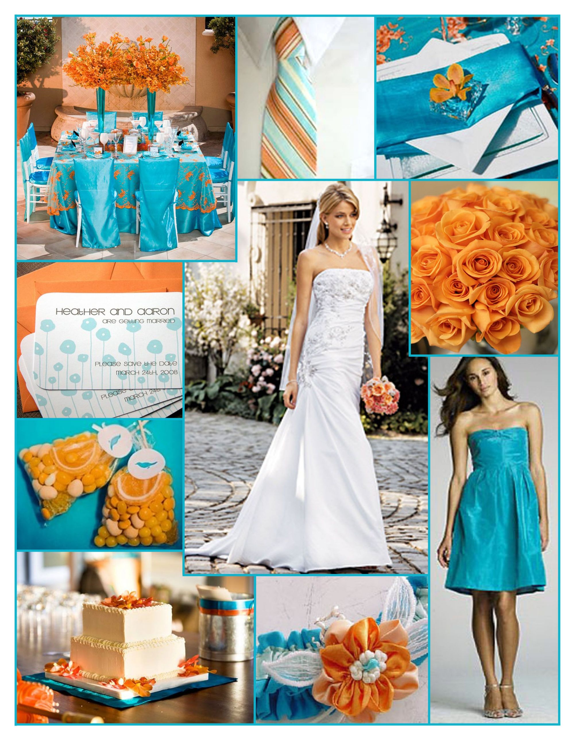 Orange Wedding Colors
 Teal and orange wedding inspiration what I was going with