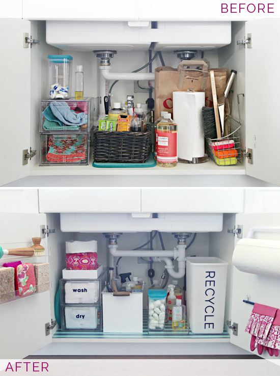 Organize Under Kitchen Sink
 Organizing Under the Kitchen Sink