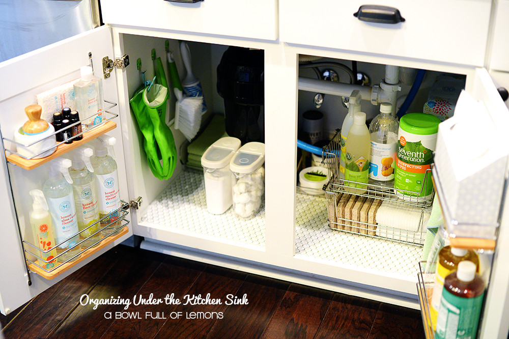 Organize Under Kitchen Sink
 Organizing Under the Kitchen Sink