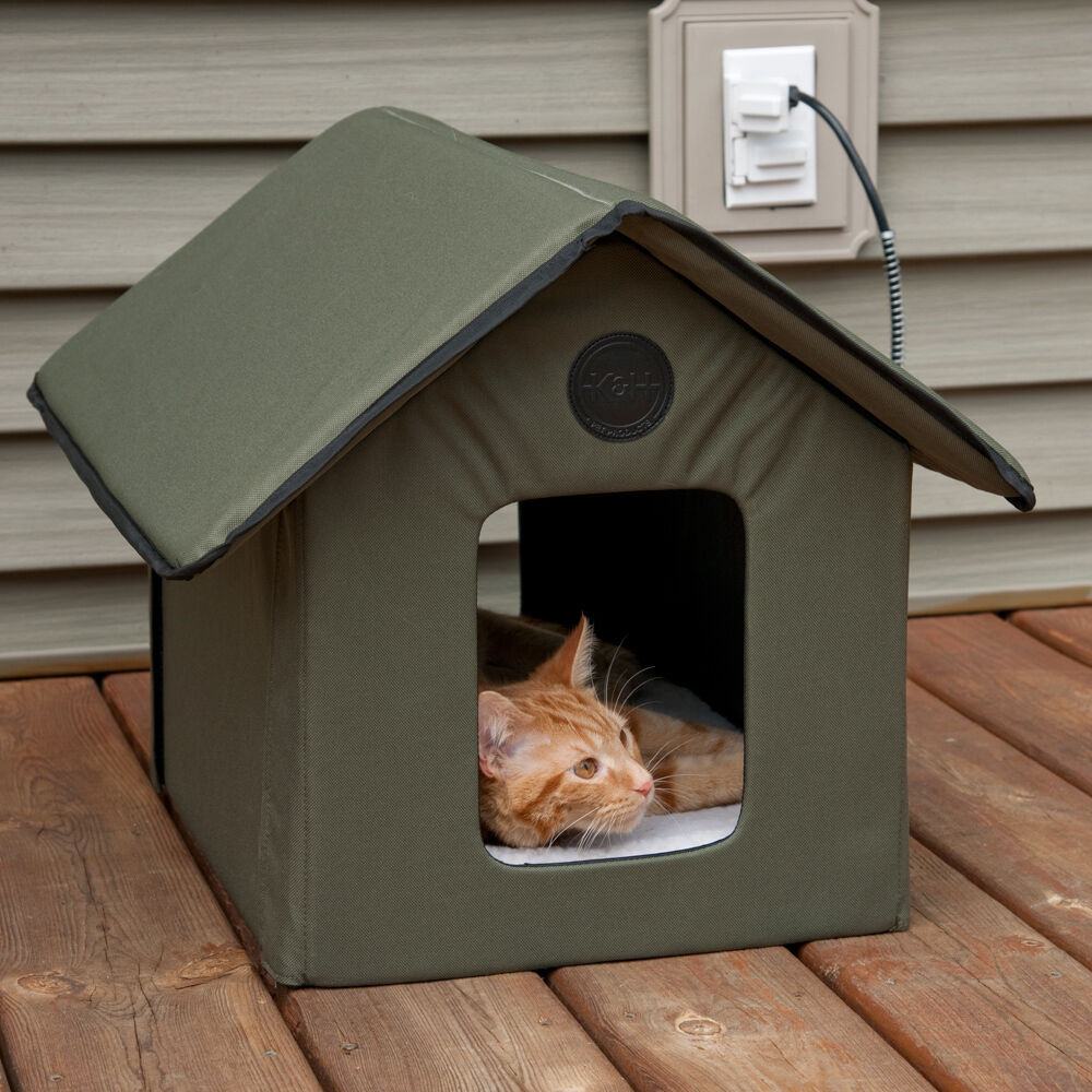 Outdoor Cat Bed DIY
 Outdoor Heated Cat House Pets Warm Waterproof Kitty