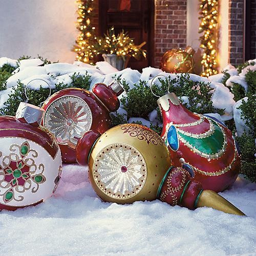 Outdoor Christmas Balls
 Giant Finial Reflector Fiber optic Ornament Outdoor