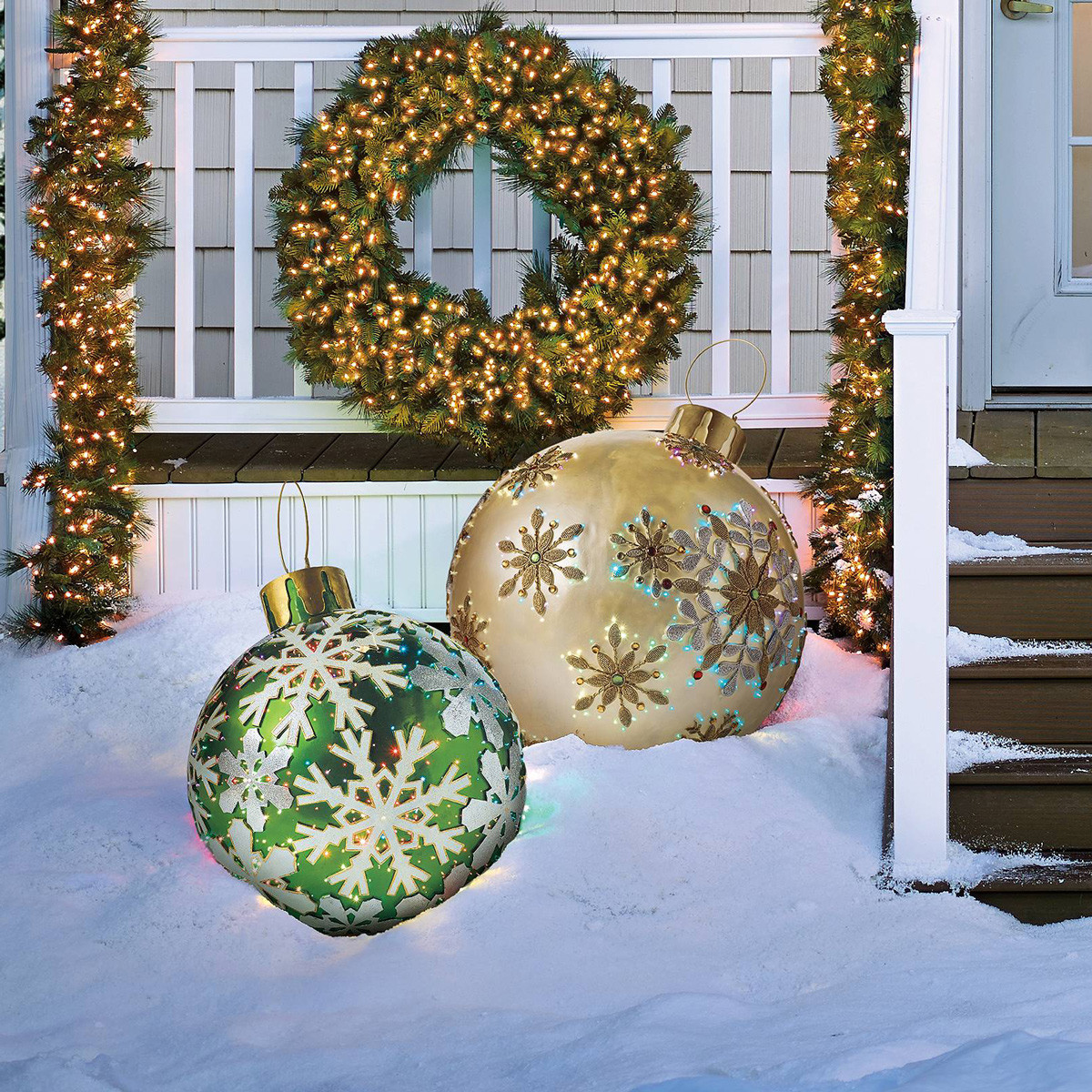 Outdoor Christmas Balls
 Massive Fiber Optic LED Outdoor Christmas Ornaments The