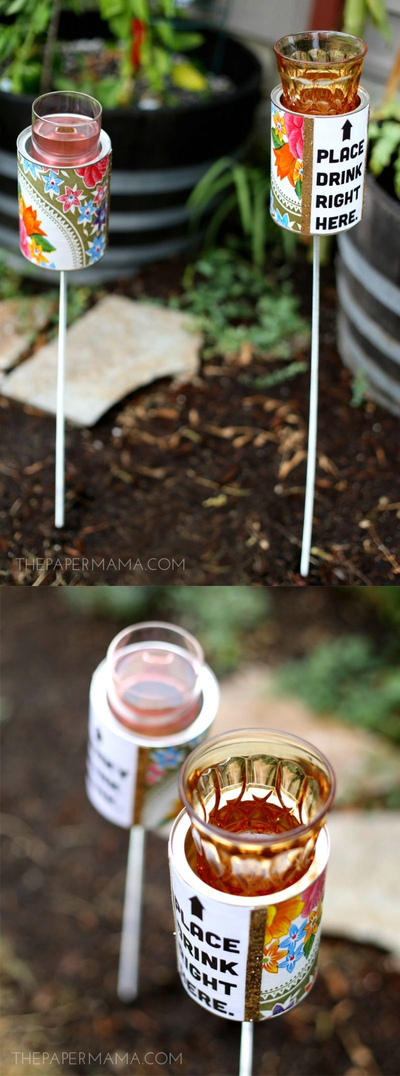 Outdoor Drink Holders DIY
 Use this DIY outdoor drink holder to keep your beverage of