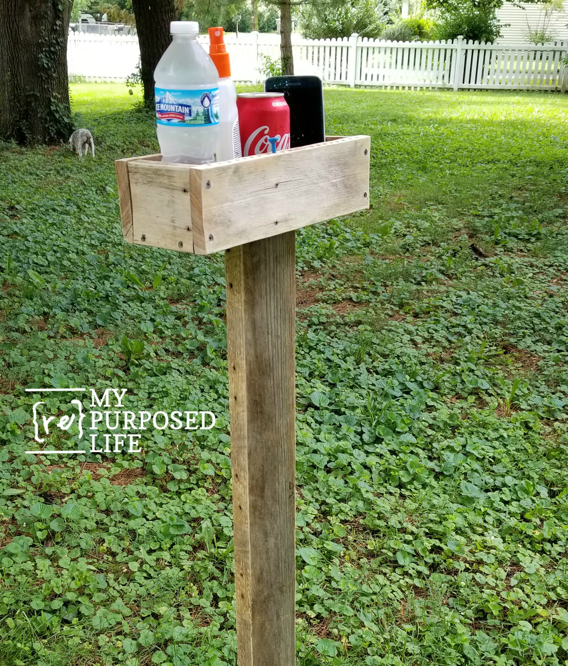 Outdoor Drink Holders DIY
 Outdoor DIY Beverage Holder for Corn Hole My Repurposed