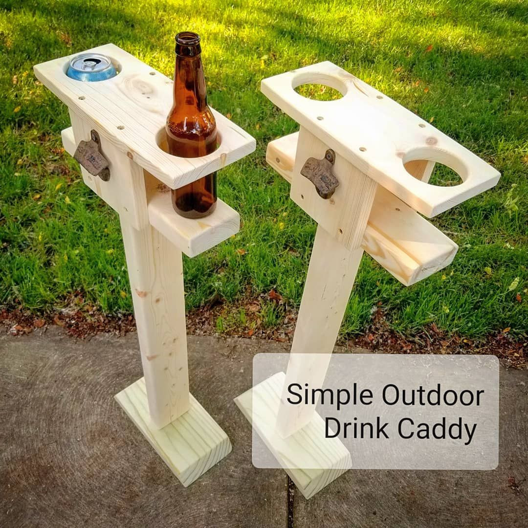 Outdoor Drink Holders DIY
 Simple Outdoor Drink Caddy Diy do it yourself project