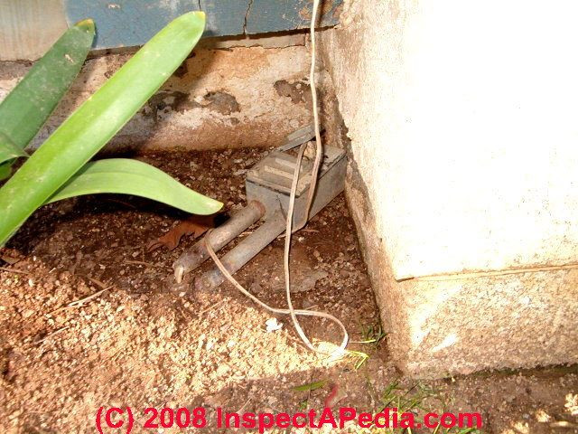 Outdoor Electrical Wire Above Ground
 Electrical conduit inspection damage defects improper