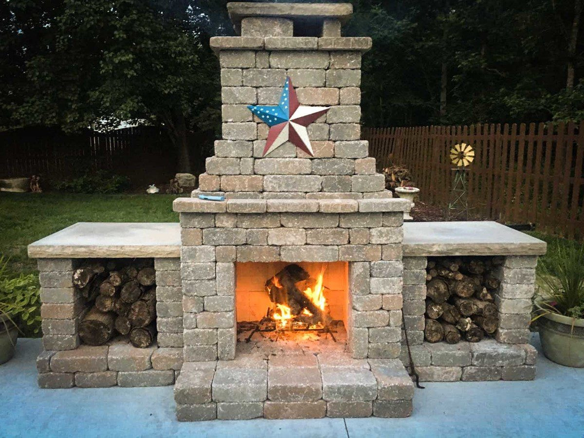 Outdoor Fireplace DIY
 DIY Outdoor Fireplace Kit "Fremont" makes hardscaping