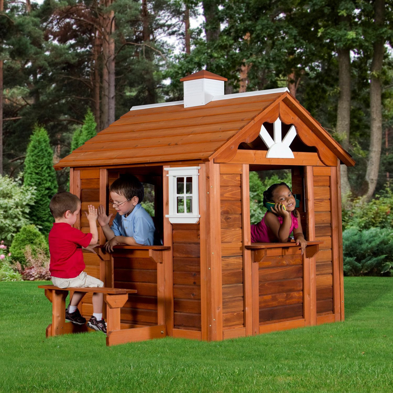 Outdoor Kids Playhouse
 Children Playhouse Kids Play Fun Outdoor Garden Log Cabin