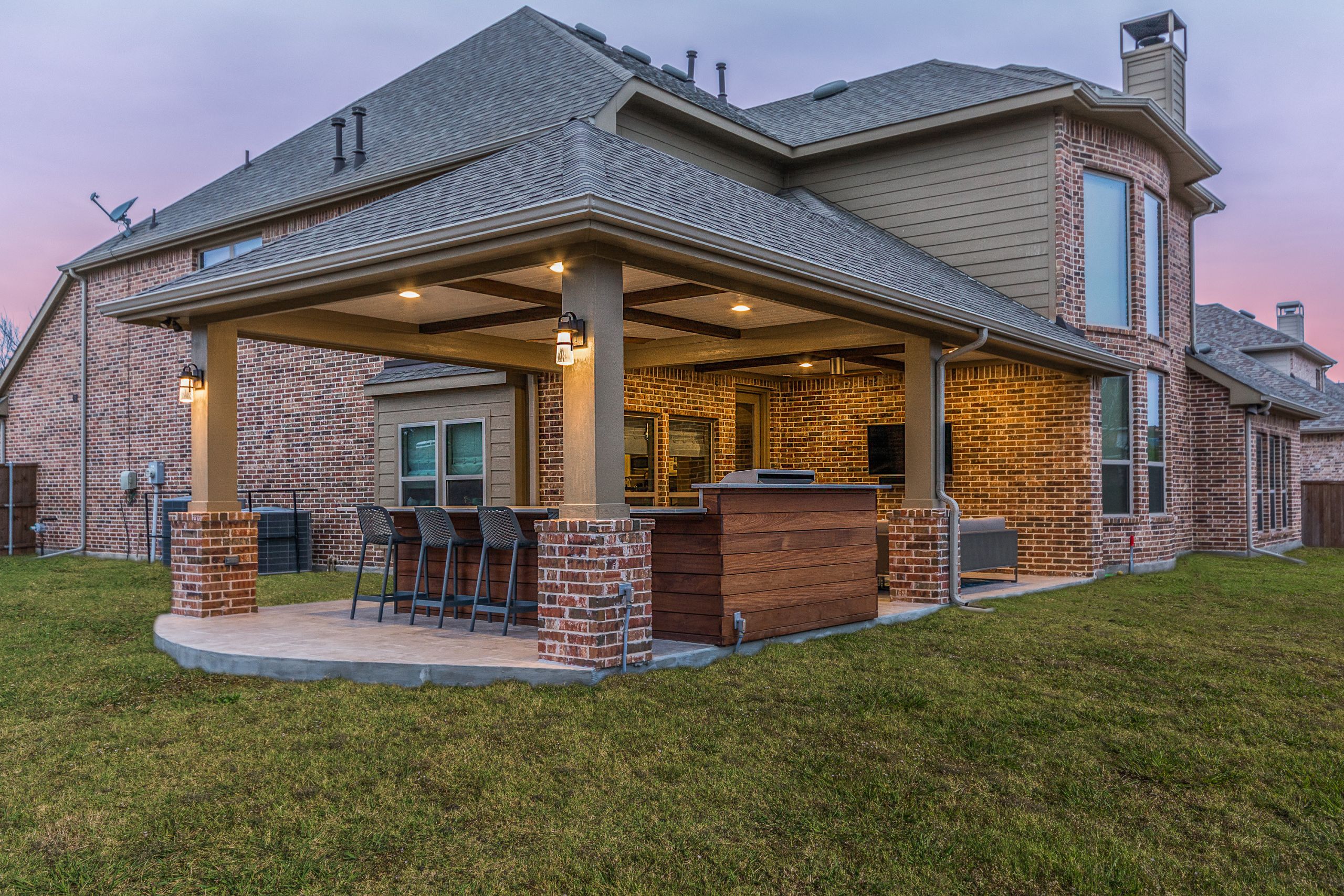 Outdoor Kitchen Covered Patio
 Patio Cover and Outdoor Kitchen in Coppell Texas Custom