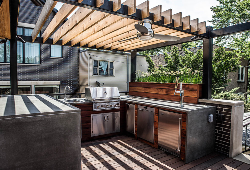 Outdoor Kitchen Deck
 Roof Deck Bar and Kitchen Chicago Roof Deck Garden