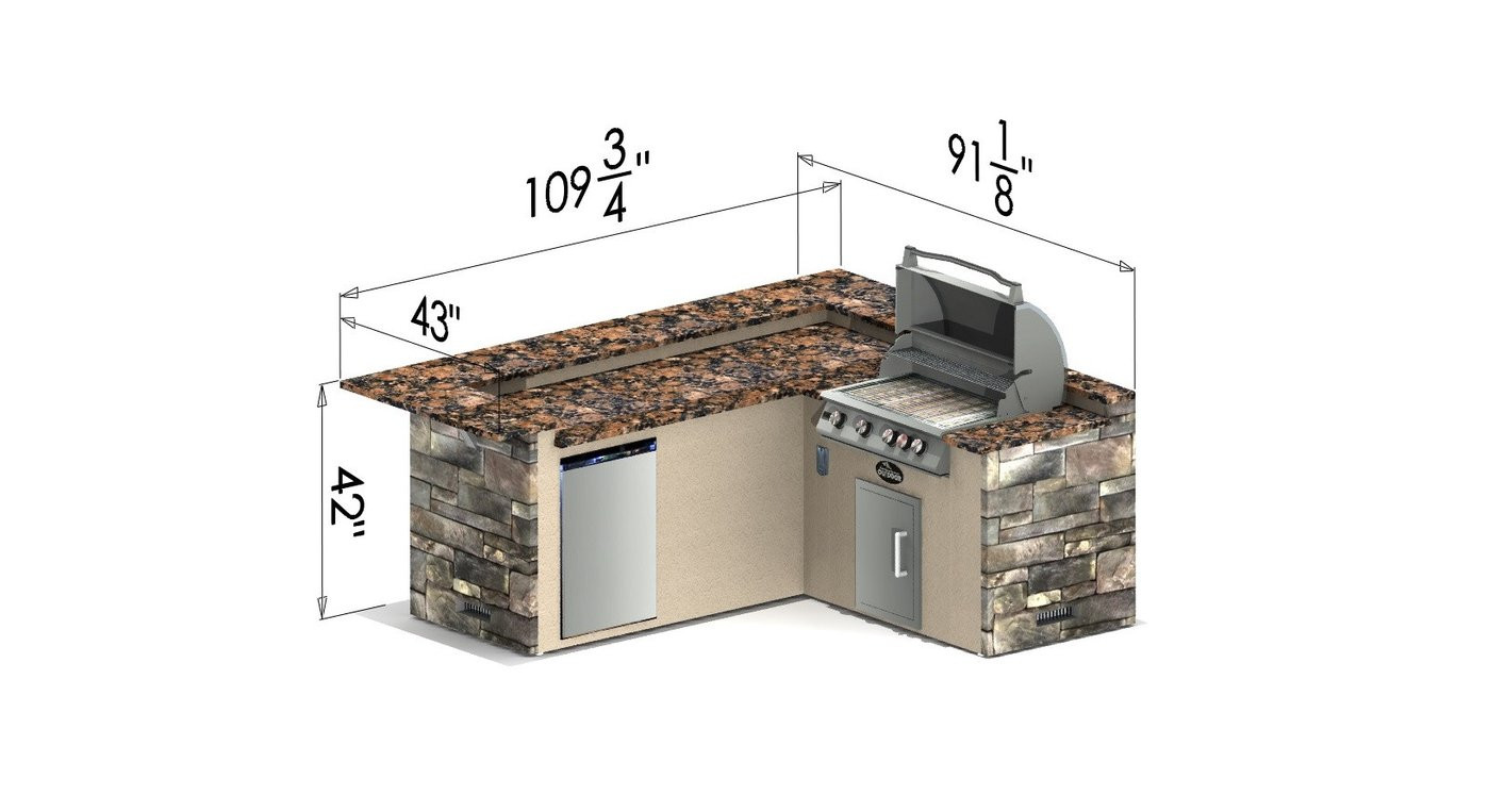 Outdoor Kitchen Dimensions
 Select Series Triple Crown Outdoor Kitchen Island