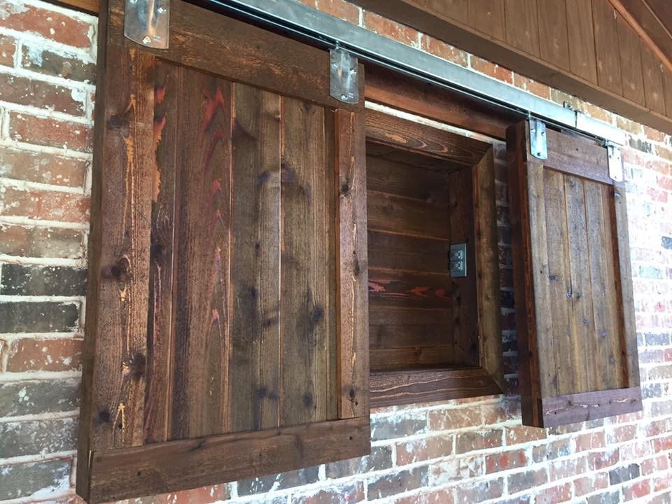 Outdoor Kitchen Doors
 Barn Door Style Outdoor TV Cabinet