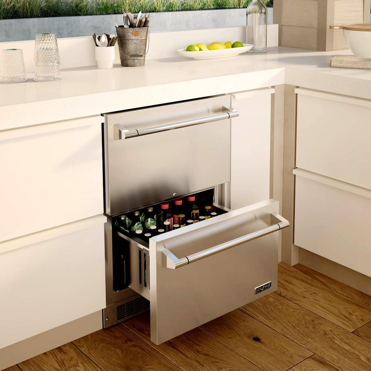 Outdoor Kitchen Fridge
 Lynx LM24DWR Professional 24" Two Drawer Refrigerator