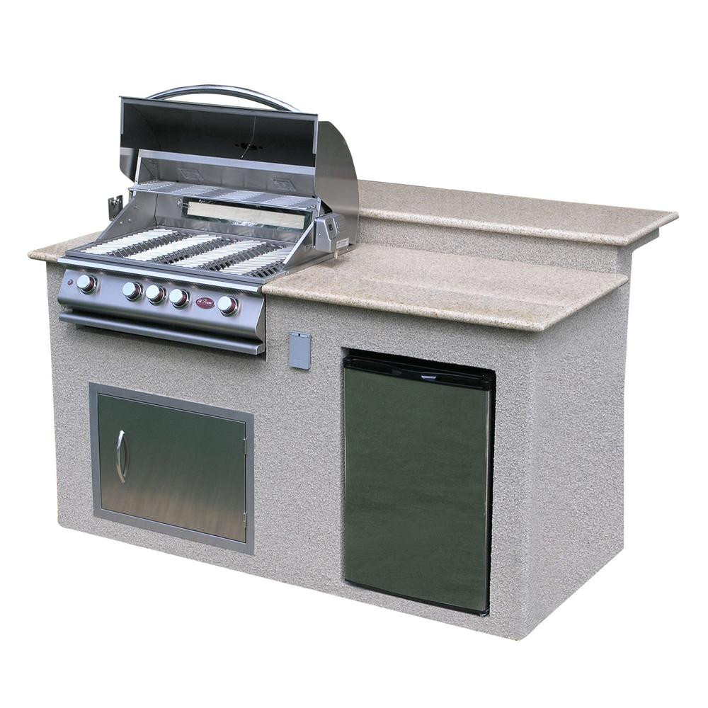 Outdoor Kitchen Fridge
 Cal Flame Outdoor Kitchen 4 Burner Barbecue Grill Island