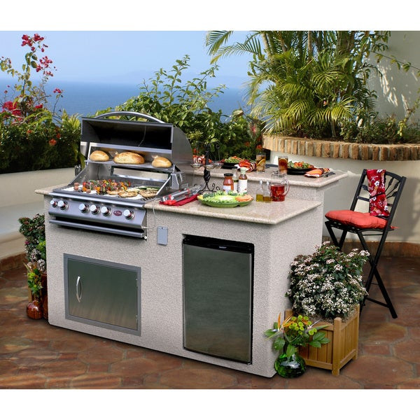 Outdoor Kitchen Grill Island
 Cal Flame Outdoor Kitchen 4 Burner Barbecue Grill Island