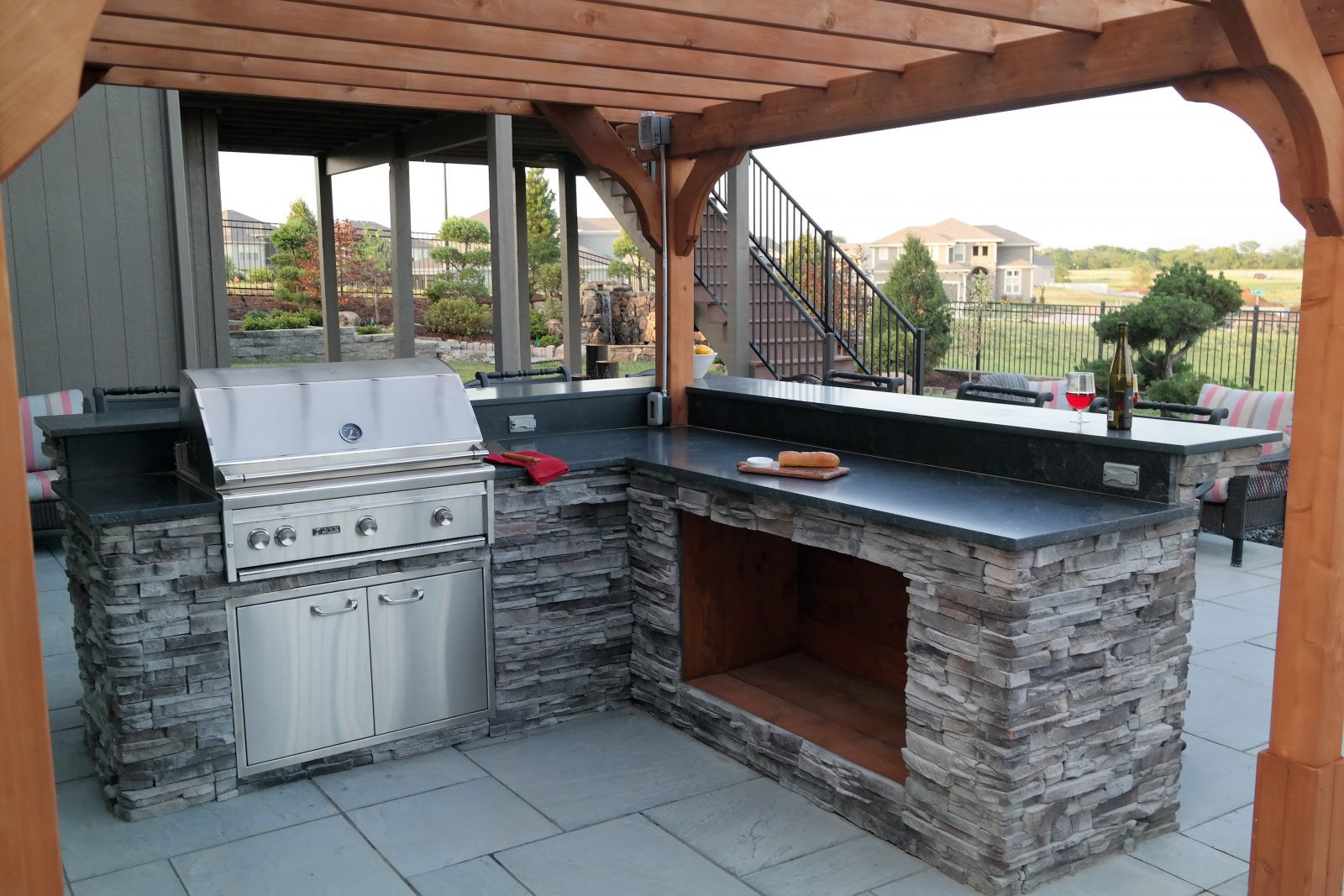 Outdoor Kitchen Layout
 Kansas City Outdoor Kitchens by High Prairie Landscape Group