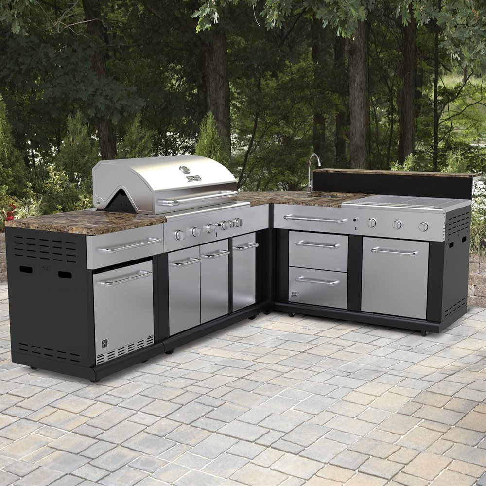 Outdoor Kitchen Modular Units
 Shop Master Forge Corner Modular Outdoor Kitchen Set at