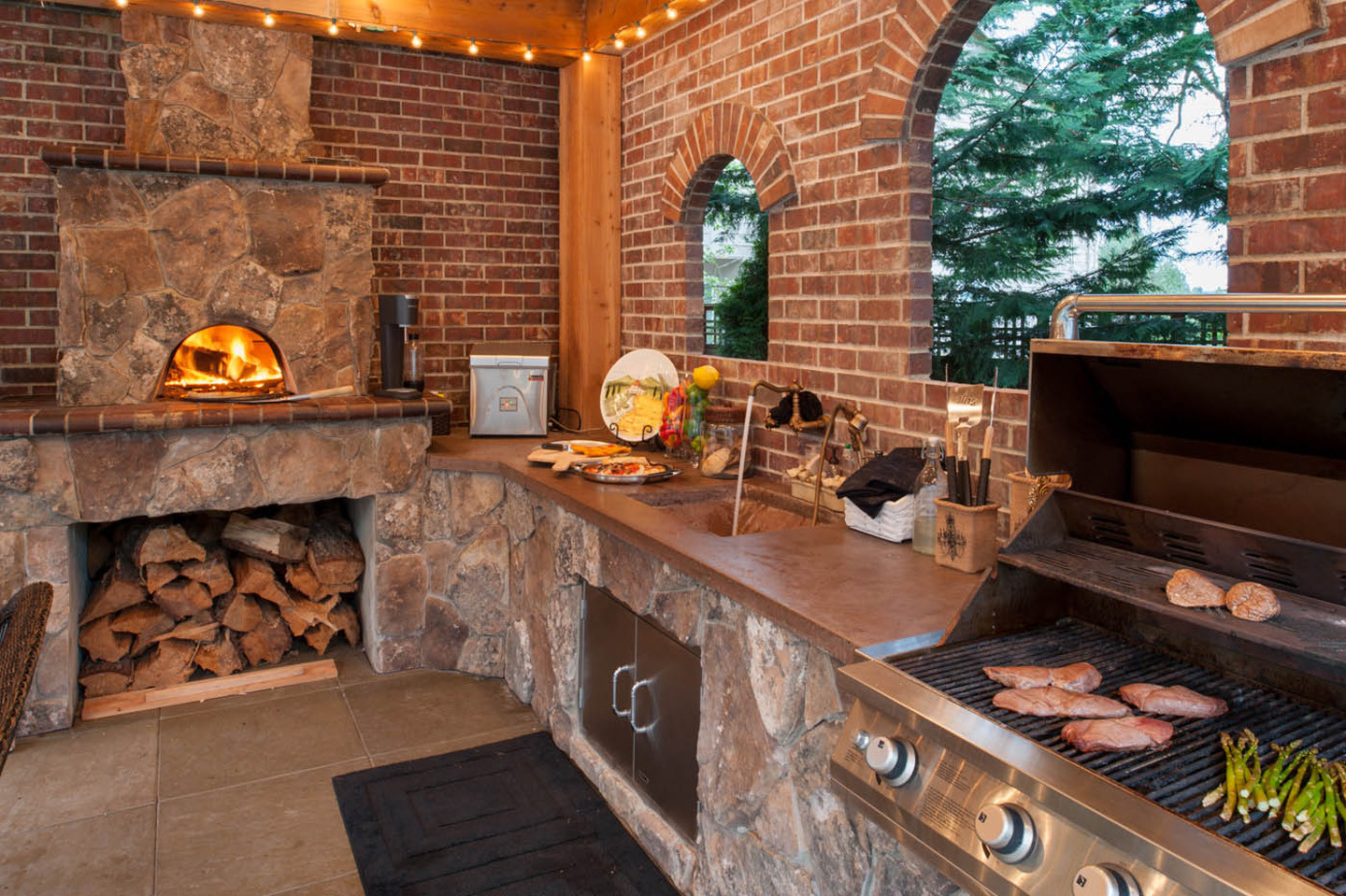 Outdoor Kitchen Oven
 Pizza Ovens Wood Fired Paradise Restored Landscaping