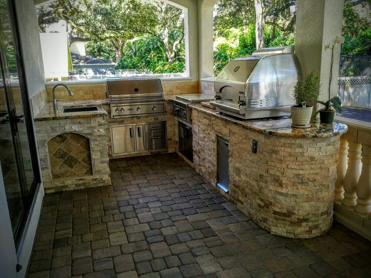 Outdoor Kitchen Oven
 Outdoor Kitchen with Grill Pizza Oven Creative Outdoor