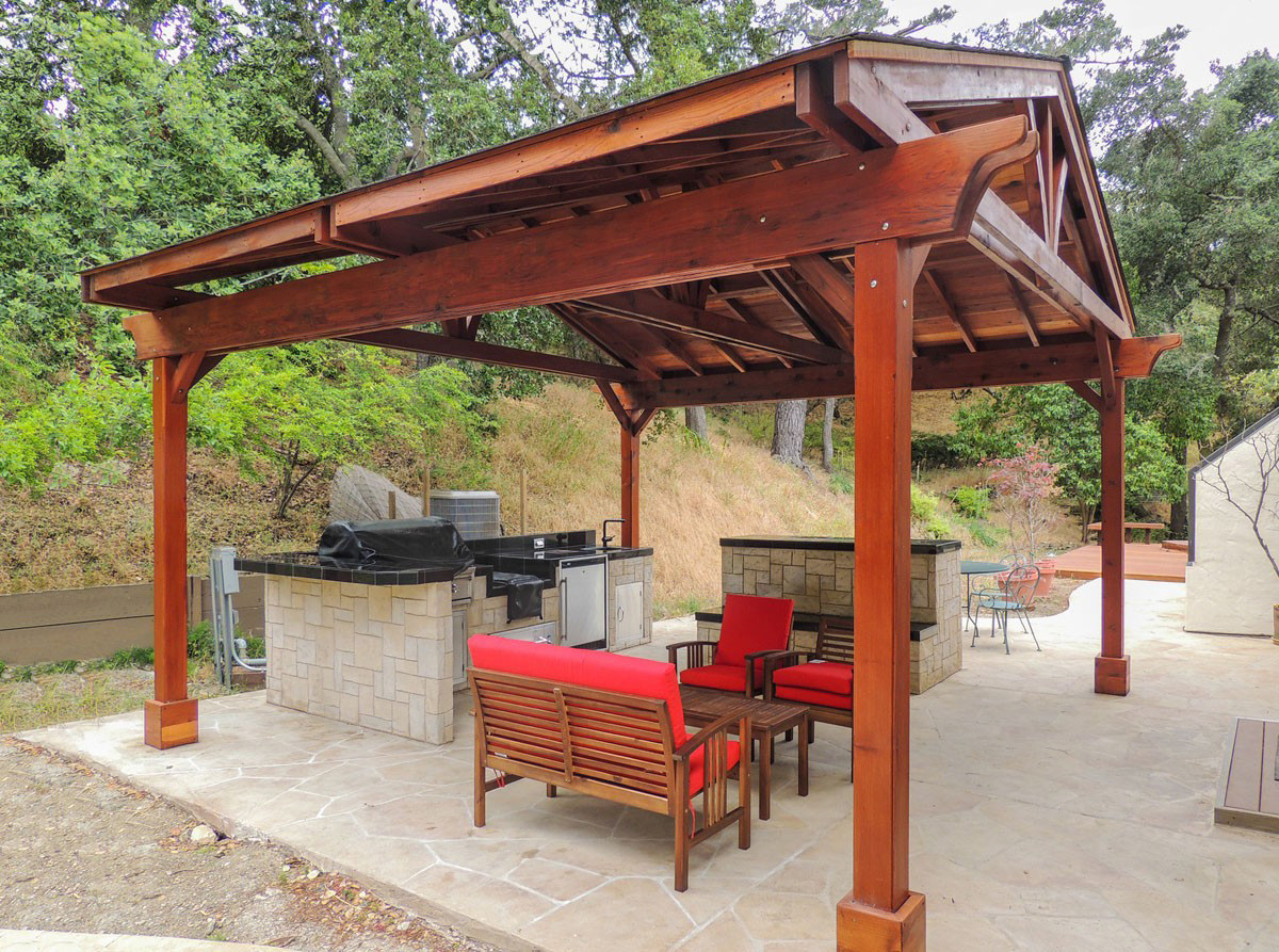 Outdoor Kitchen Pavilion
 Outdoor Kitchen Pavilion Redwood Pavilion Kit for Kitchens