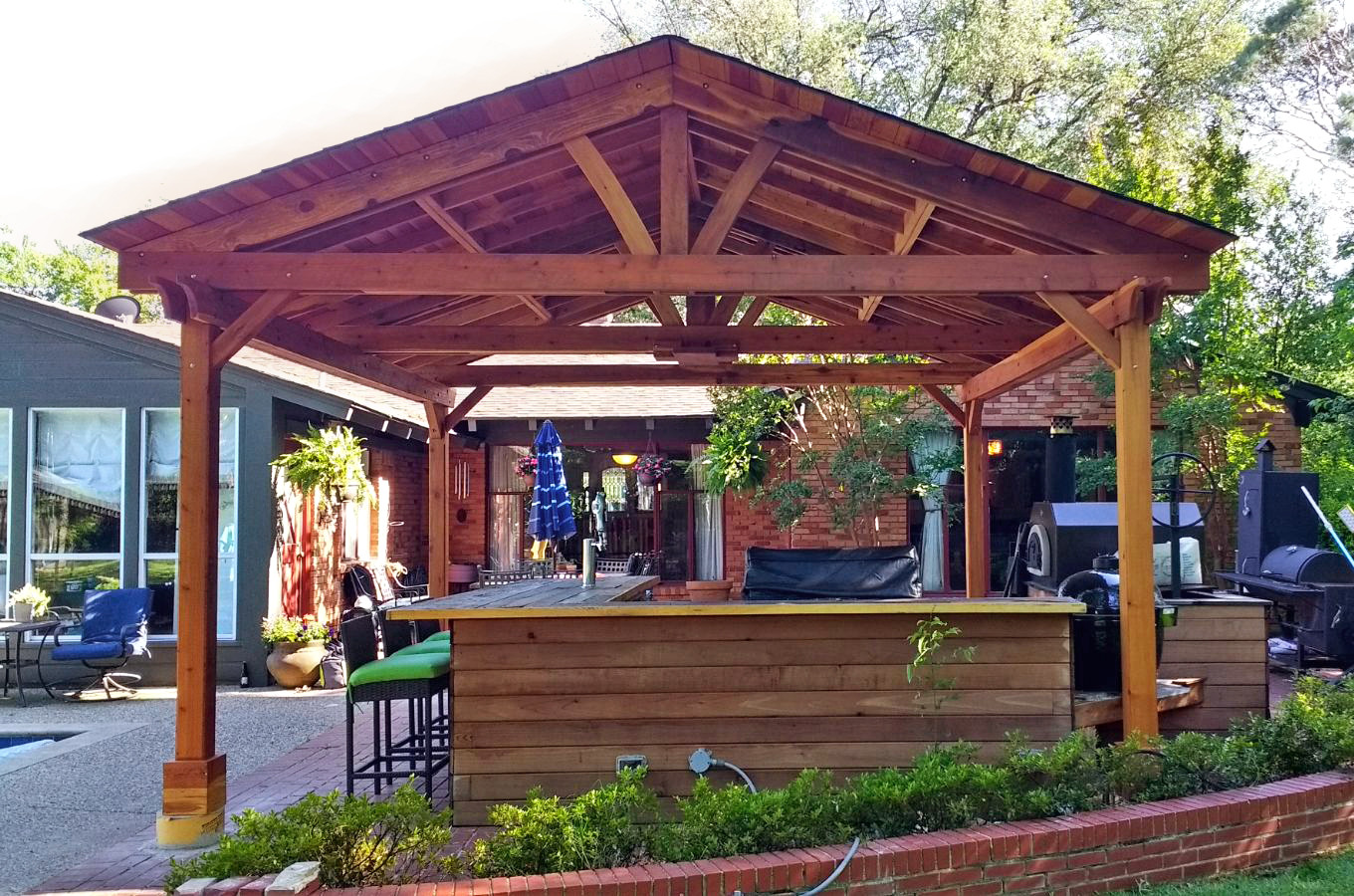 Outdoor Kitchen Pavilion
 Del Norte Outdoor Kitchen Pavilion Redwood Pavilion Kit