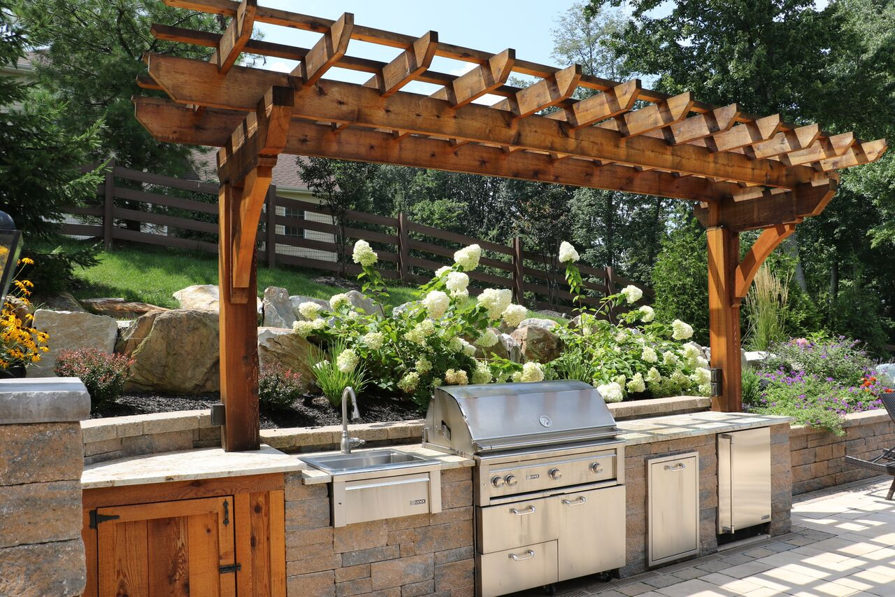 Outdoor Kitchen Pergola
 Outdoor Structures – Pergolas Burkholder Landscape