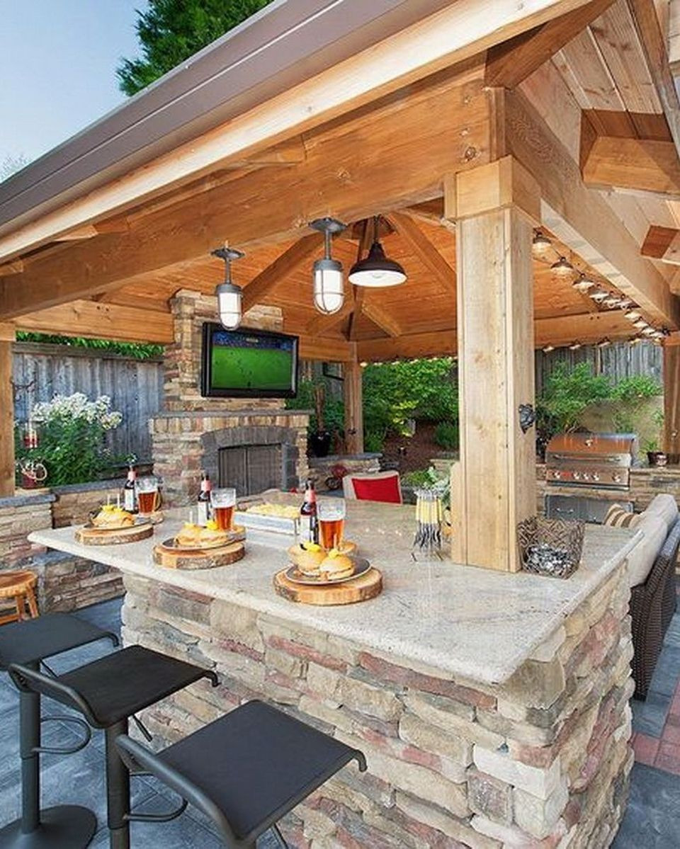 Outdoor Kitchen Plans
 Awesome Yard and Outdoor Kitchen Design Ideas 47 Hoommy