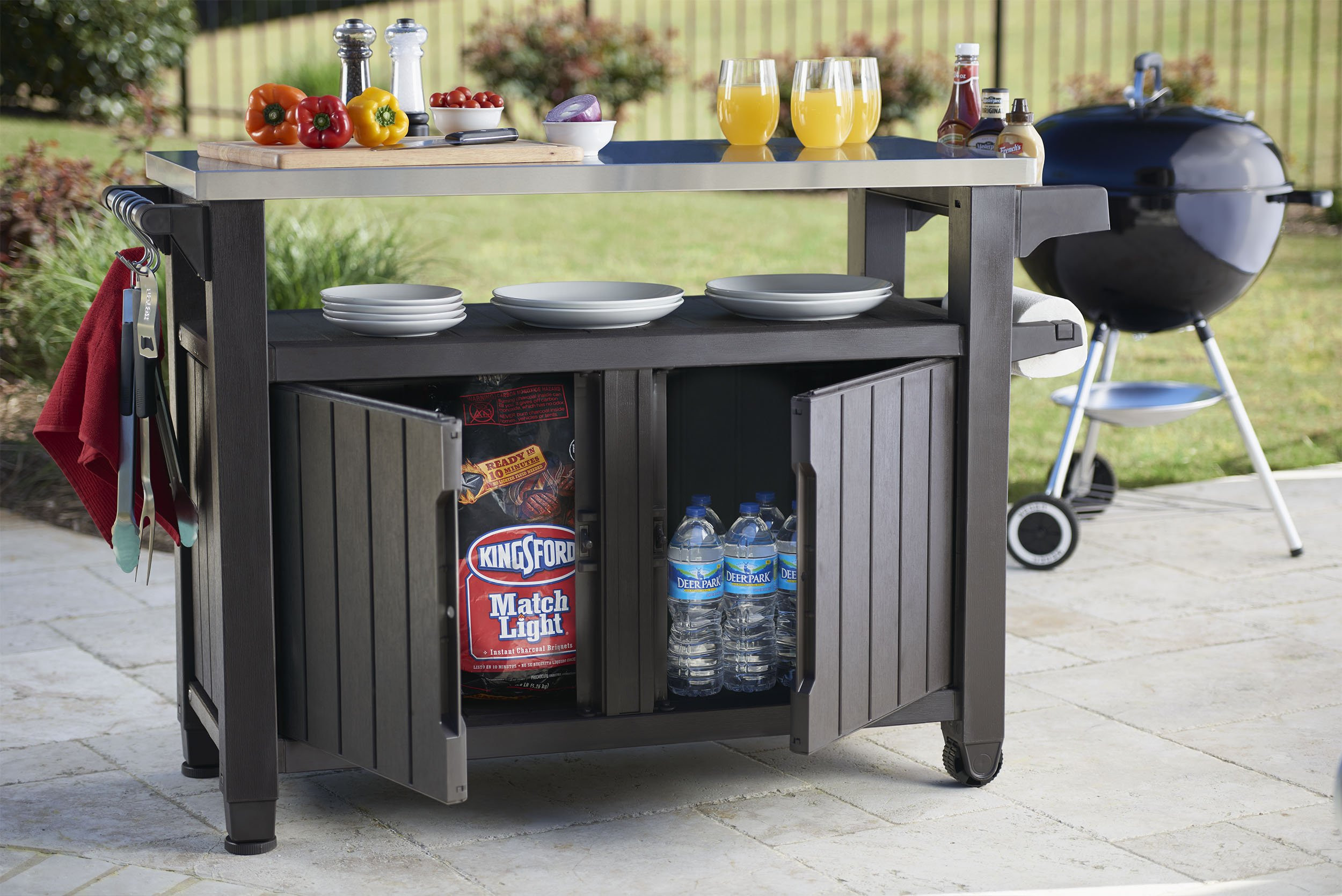 Outdoor Kitchen Prep Station
 Keter Unity XL Indoor Outdoor Entertainment BBQ Storage