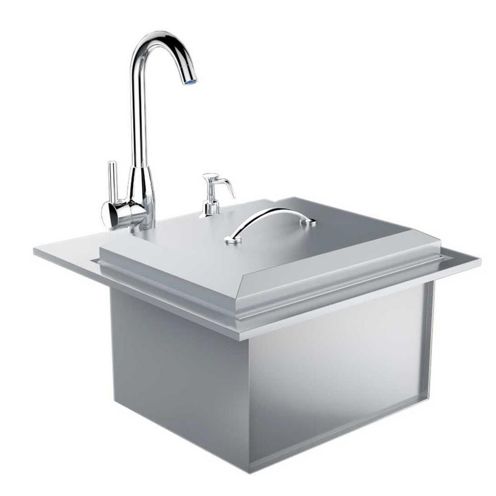 Outdoor Kitchen Sinks And Faucets
 Sunstone Premium Drop In Sink with Hot and Cold Water