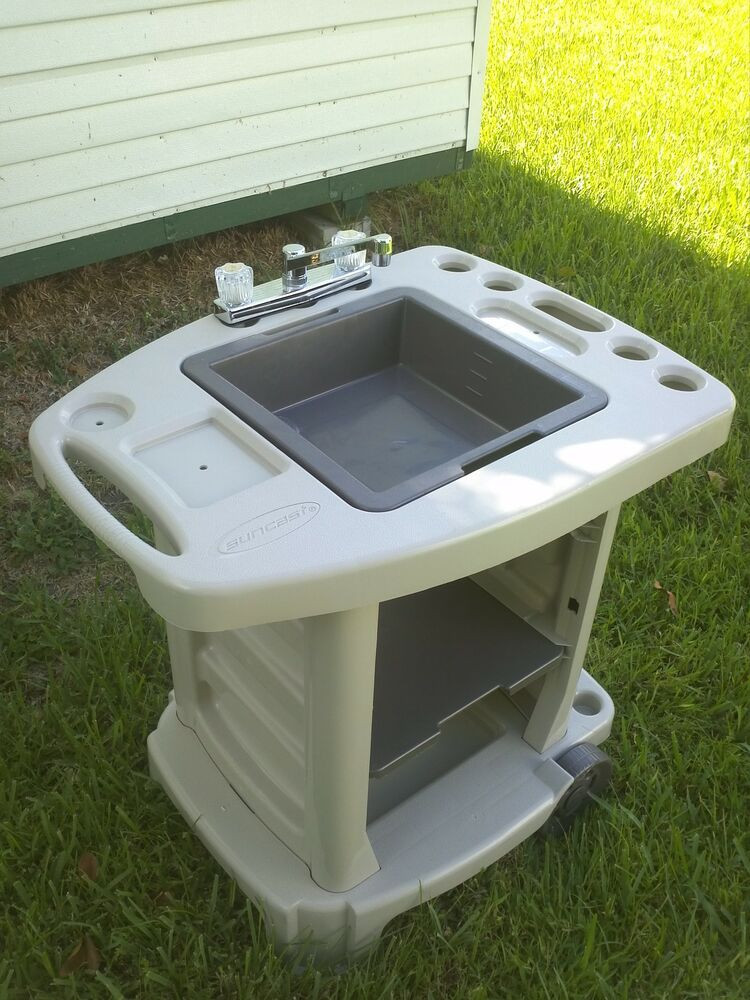 Outdoor Kitchen Sinks
 Portable Outdoor Sink Garden Camp Kitchen Camping RV New
