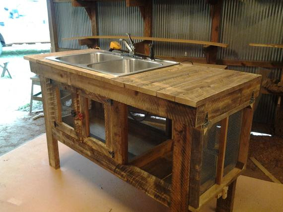 Outdoor Kitchen Sinks
 Items similar to Rustic outdoor sink on Etsy